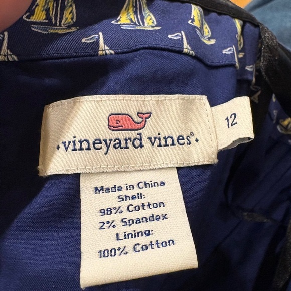 Vineyard Vines strapless mini dress sailboats navy sz 12 - Picture 3 of 5